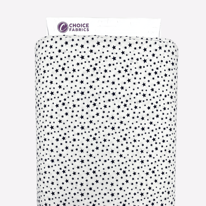 Patriotic Stars 108" Supreme Backings - Navy Stars on White (3-Yard Pack) - Choice FabricsFF-63305-400