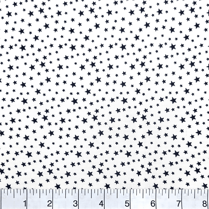 Patriotic Stars 108" Supreme Backings - Navy Stars on White (3-Yard Pack) - Choice FabricsFF-63305-400