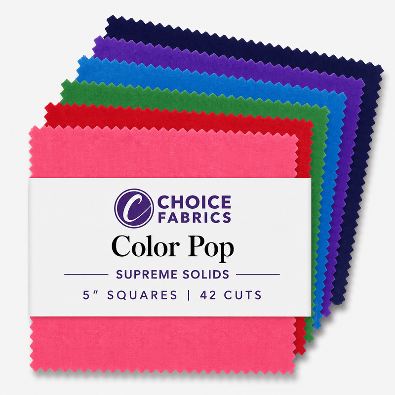 Supreme Solids - 5x5 Charm Pack - Color Pop (42 Squares) - Choice FabricsCOLOR-POP-5X5