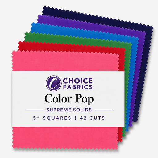 Supreme Solids - 5x5 Charm Pack - Color Pop (42 Squares) - Choice FabricsCOLOR-POP-5X5
