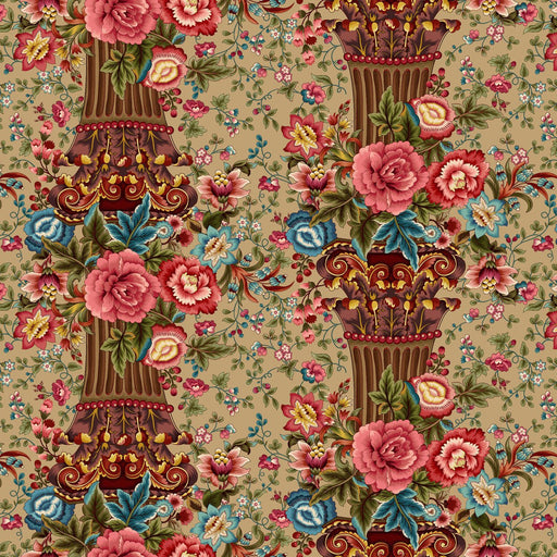 Caramel Column Stripe Lost Gardens of Heligan Cotton 43"/44" Fabric Per Yard - Choice FabricsHEG-3599-36