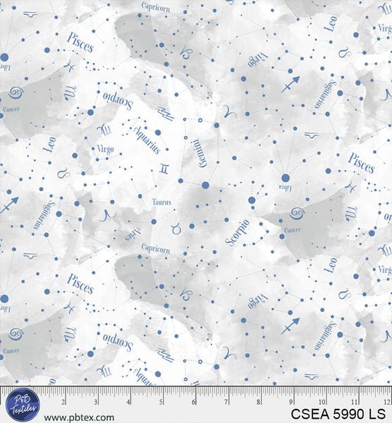 Celestial Seasons Light Grey 44"/45" Fabric Per Yard - Choice FabricsCSEA-5990-LS
