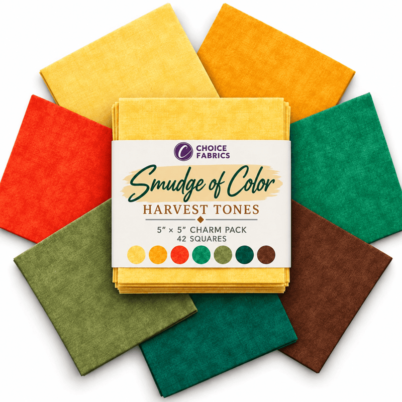 Smudge of Color Harvest Tones Charm Pack - 42 Squares - Choice FabricsSMUDGE-HARVEST-5X5
