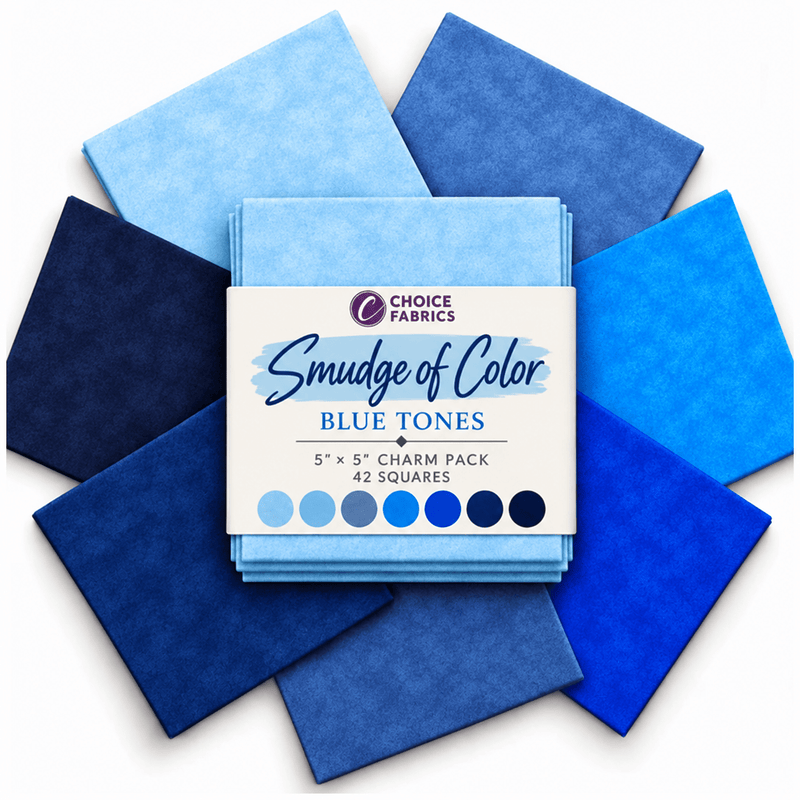 Smudge of Color Blue Tones Charm Pack - 42 Squares - Choice FabricsSMUDGE-BLUE-5X5