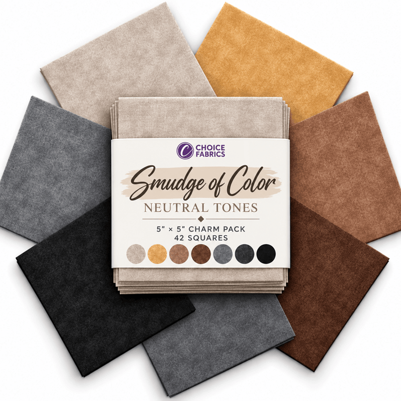 Smudge of Color Neutral Tones Charm Pack - 42 Squares - Choice FabricsSMUDGE-NEUTRAL-5X5