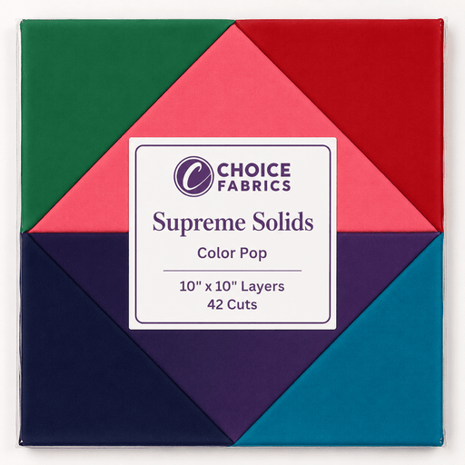 Supreme Solids - 10" Squares - Color Pop (42 Squares) - Choice FabricsFE-81200-023