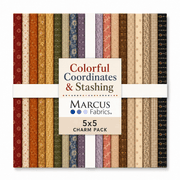 Colorful Coordinates & Stashing by Marcus Fabrics - 5x5 Charm Pack (42 Cuts) - Choice FabricsR171464D-CHARM
