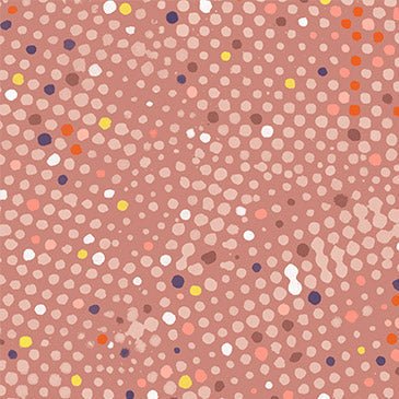 Coral Block Print Dots Cotton 44"/45" Fabric Per Yard - Choice FabricsDDC12506-CORA-D