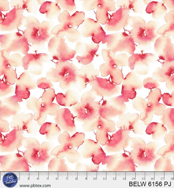 Coral / Peach Floral Butterfly Belle 108" BELW-6156-PJ Cotton Wideback Fabric Per Yard - Choice FabricsBELW-6156-PJ