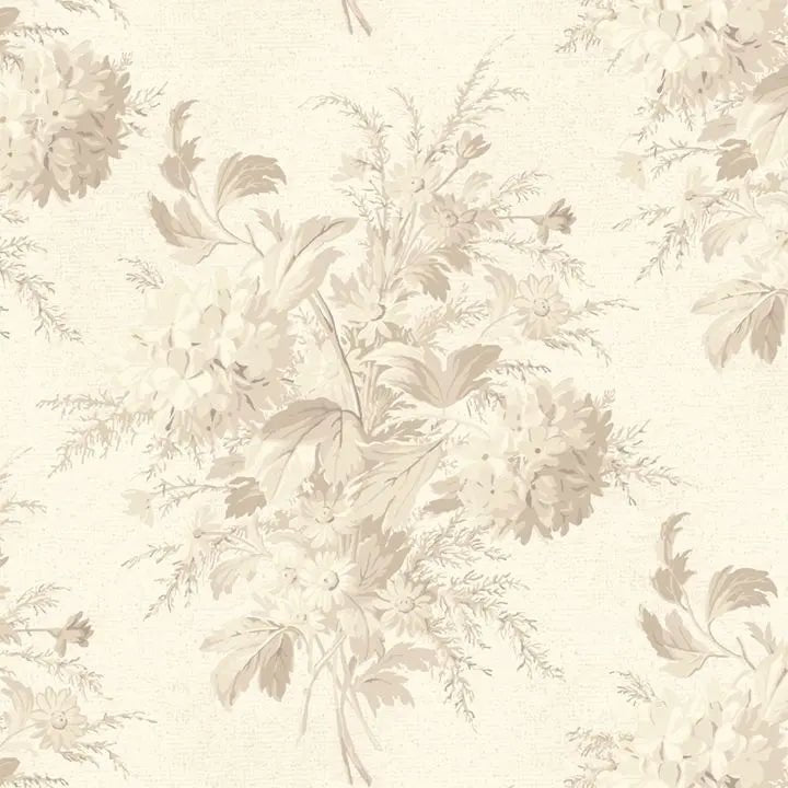 Cream Bouquet Cotton Wideback Fabric per yard - Choice FabricsQB541547D-CREAM