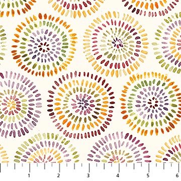 Cream Circles Flourish Cotton 44"/45" Fabric Per Yard - Choice Fabrics91176-11