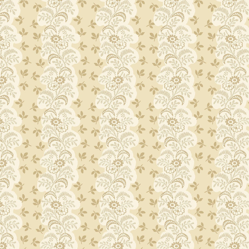 Cream Floral Stripe Lost Gardens of Heligan Cotton 43"/44" Fabric Per Yard - Choice FabricsHEG-3596-44