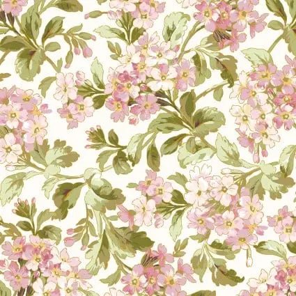 Cream Traveling Phlox Cotton 43"/44" Fabric Per Yard - Choice FabricsMASM10432-E