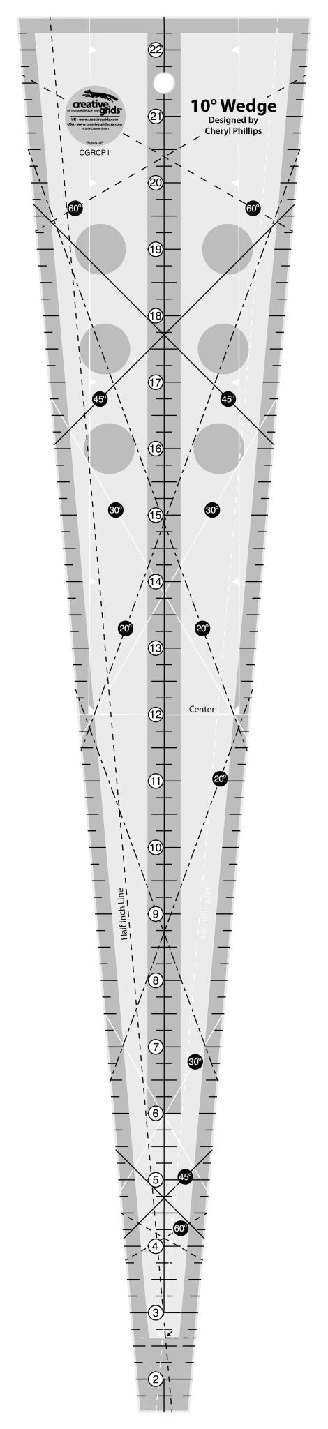 Creative Grids 10 Degree Wedge Ruler - Choice FabricsCDS-CGRCP1