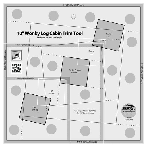 Creative Grids 10in Wonky Log Cabin Trim Tool - Choice FabricsCDS-CGRJAW13