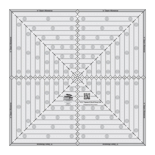 Creative Grids 14 - 1/2in Square It Up or Fussy Cut Square Quilt Ruler - Choice FabricsCDS-CGRSQ14
