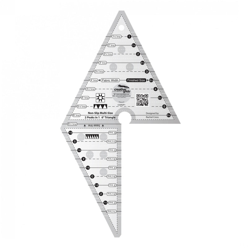 Creative Grids 2 Peaks in 1 Triangle Quilt Ruler - Choice FabricsCDS-CGR2P1