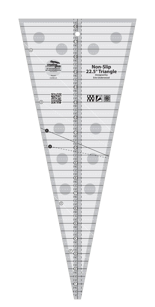 Creative Grids 22.5 Degree Triangle Quilt Ruler - Choice FabricsCDS-CGREU3