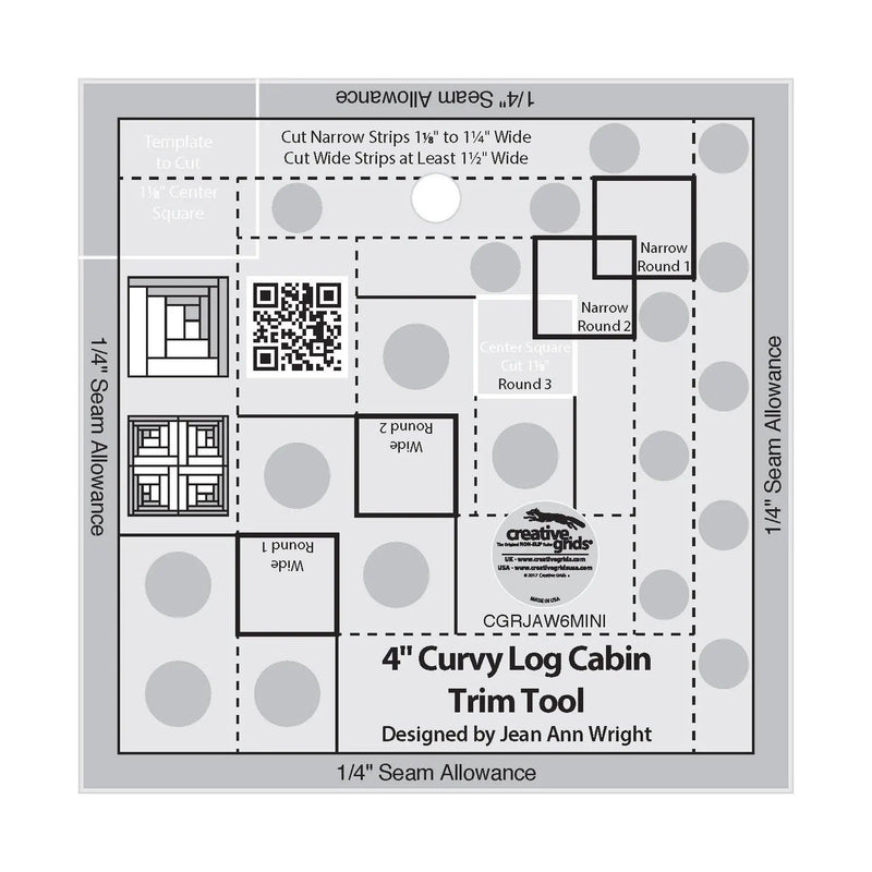 Creative Grids 4in Curvy Log Cabin Trim Tool - Choice FabricsCDS-CGRJAW6MINI