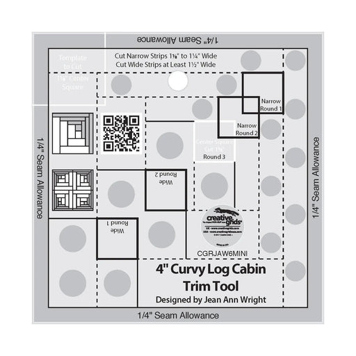 Creative Grids 4in Curvy Log Cabin Trim Tool - Choice FabricsCDS-CGRJAW6MINI