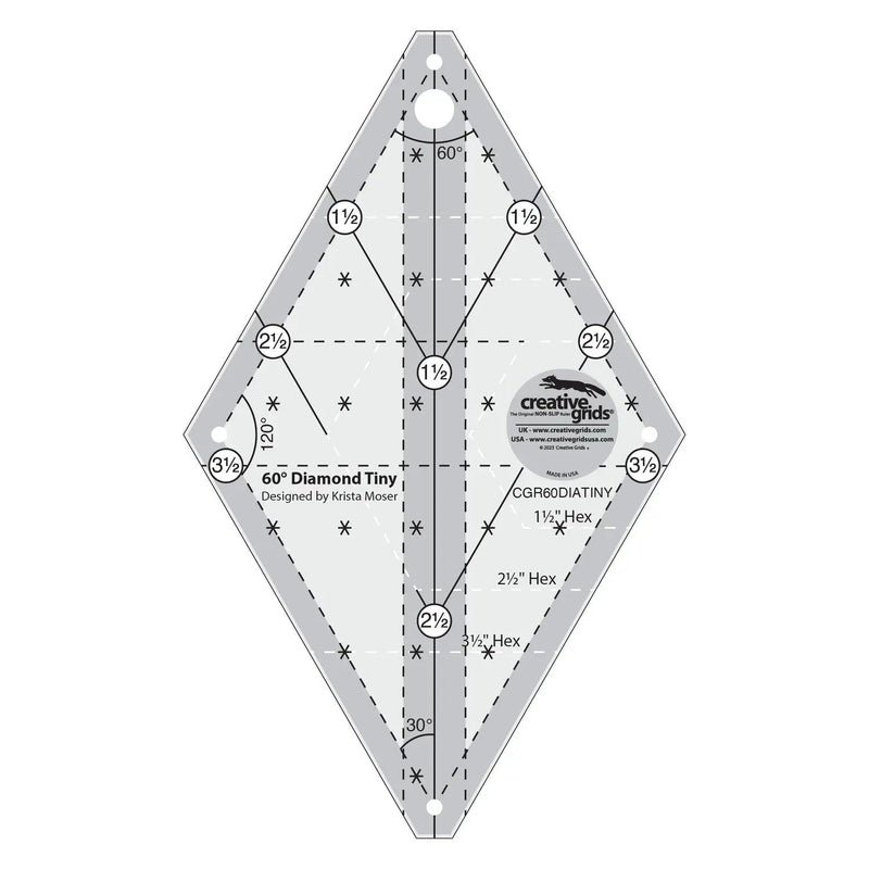 Creative Grids 60 Degree Tiny Diamond Ruler - Choice FabricsCDS-CGR60DIATINY