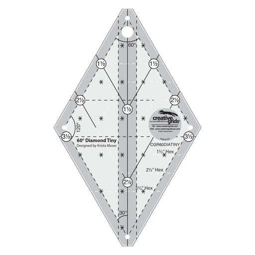 Creative Grids 60 Degree Tiny Diamond Ruler - Choice FabricsCDS-CGR60DIATINY