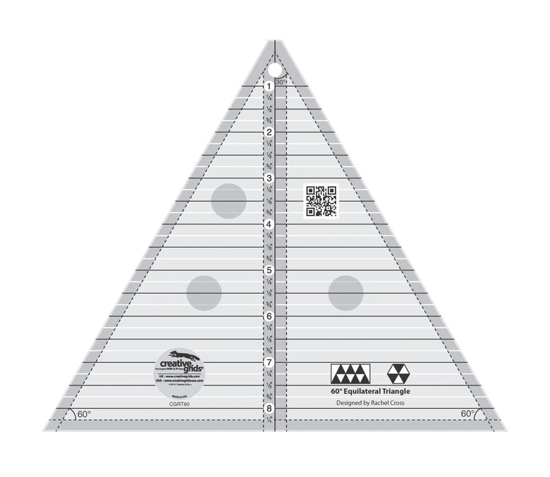 Creative Grids 60 Degree Triangle 8 - 1/2in Quilt Ruler - Choice FabricsCDS-CGRT60