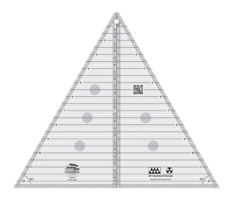 Creative Grids 60 degree Triangle 12 - 1/2in Quilt Ruler - Choice FabricsCDS-CGRT12560