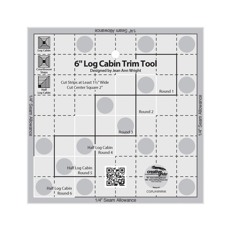 Creative Grids 6in Log Cabin Trim Tool Quilt Ruler - Choice FabricsCDS-CGRJAWMN6