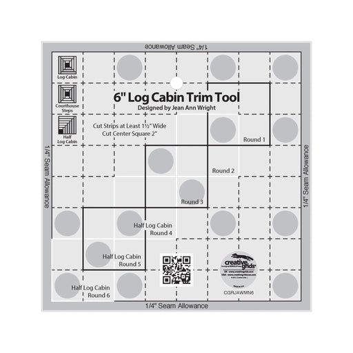 Creative Grids 6in Log Cabin Trim Tool Quilt Ruler - Choice FabricsCDS-CGRJAWMN6