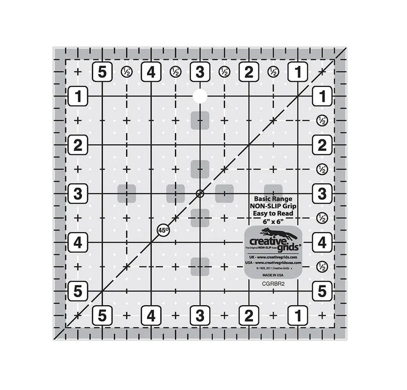 Creative Grids Basic Range 6in Square Quilt Ruler - Choice FabricsCDS-CGRBR2