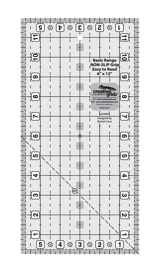 Creative Grids Basic Range 6in x 12in Rectangle Quilt Ruler - Choice FabricsCDS-CGRBR5