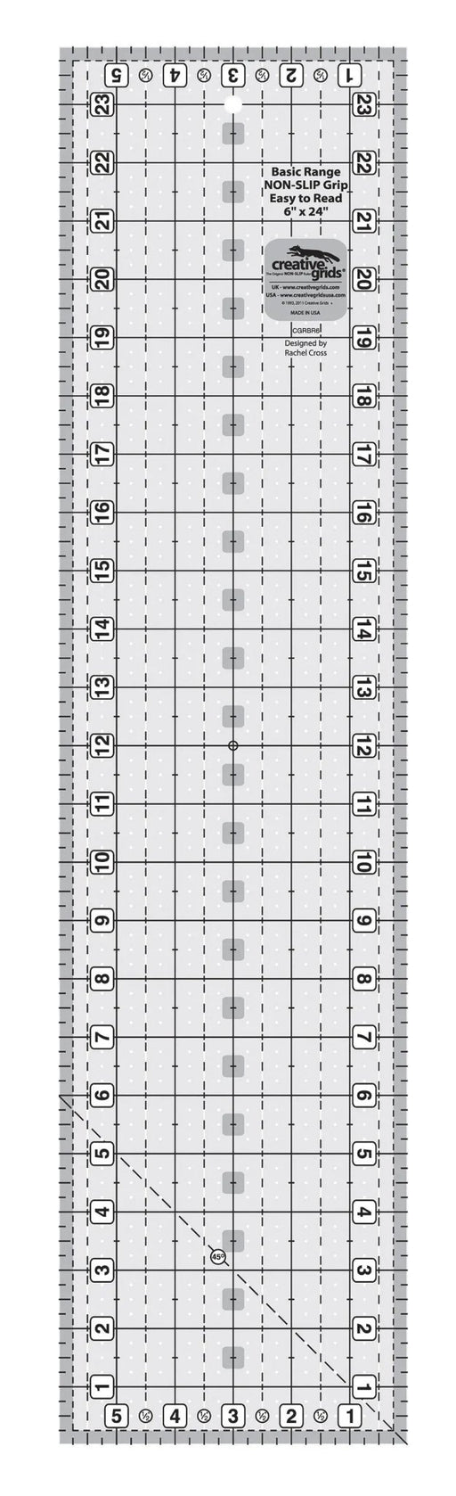 Creative Grids Basic Range 6in x 24in Rectangle Quilt Ruler - Choice FabricsCDS-CGRBR6