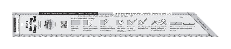 Creative Grids Bias Binding Simplified Quilt Ruler - Choice FabricsCDS-CGRABB1