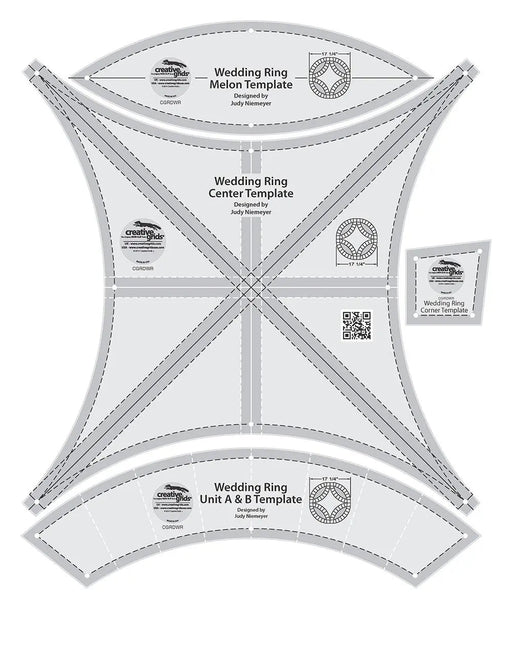 Creative Grids Double Wedding Ring Templates Quilt Ruler - Choice FabricsCDS-CGRDWR