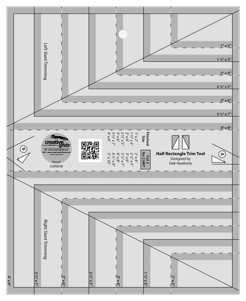 Creative Grids Half Rectangle Trim Tool - Choice FabricsCDS-CGRDH6