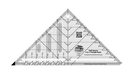 Creative Grids Half - Square 4 - in - 1 Triangle Quilt Ruler - Choice FabricsCDS-CGRBH1
