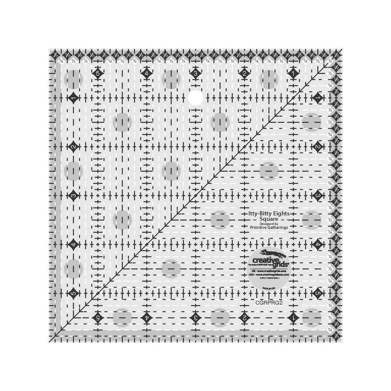 Creative Grids Itty - Bitty Eights Square Quilt Ruler 6in x 6in - Choice FabricsCDS-CGRPRG2