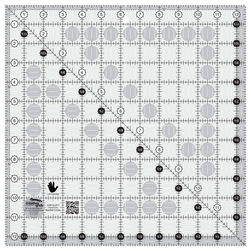 Creative Grids Left Handed Quilt Ruler 12 - 1/2in Square - Choice FabricsCDS-CGR12LEFT