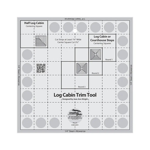 Creative Grids Log Cabin Trim Tool for 8in Finished Blocks Quilt Ruler - Choice FabricsCDS-CGRJAW1