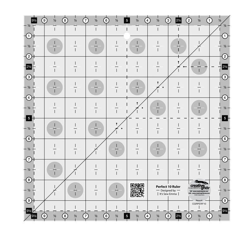 Creative Grids Perfect 10 Ruler - Choice FabricsCDS-CGRPERF10