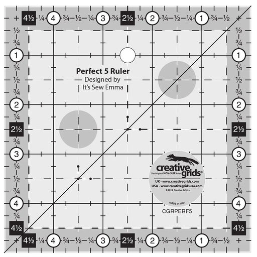 Creative Grids Perfect 5 Ruler - Choice FabricsCDS-CGRPERF5
