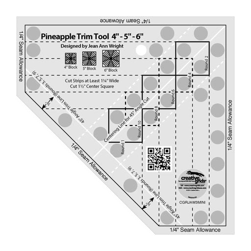 Creative Grids Pineapple Trim Tool Mini Quilt Ruler - Choice FabricsCDS-CGRJAW3MINI