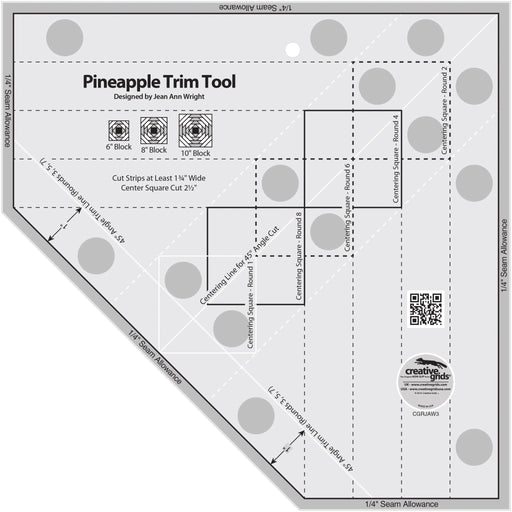 Creative Grids Pineapple Trim Tool for 6, 8 or 10in Finished Blocks - Choice FabricsCDS-CGRJAW3