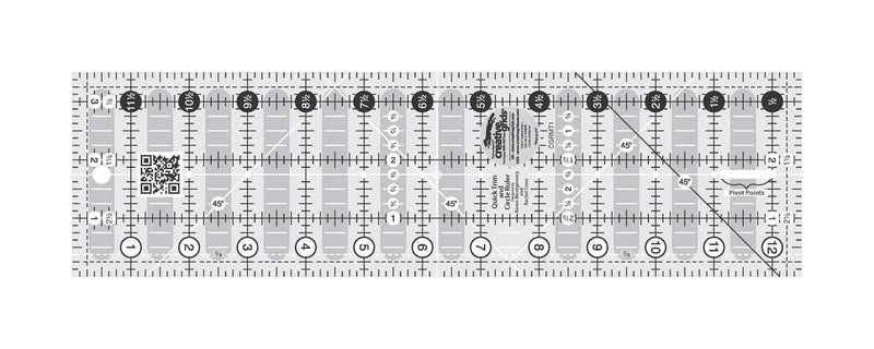 Creative Grids Quick Trim Ruler 3 - 1/2in X 12 - 1/2in Rectangle - Choice FabricsCDS-CGRMT1