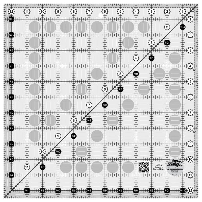 Creative Grids Quilt Ruler 12 - 1/2in Square - Choice FabricsCDS-CGR12