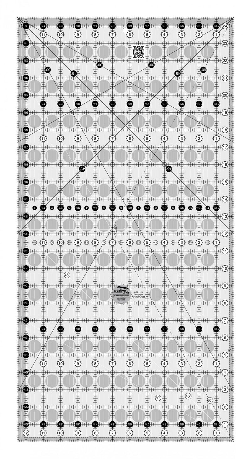 Creative Grids Quilt Ruler 12 - 1/2in x 24 - 1/2in - Choice FabricsCDS-CGR1224