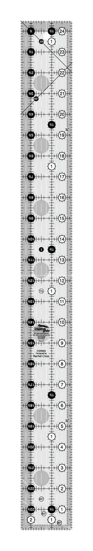 Creative Grids Quilt Ruler 2 - 1/2in x 24 - 1/2in - Choice FabricsCDS-CGR224
