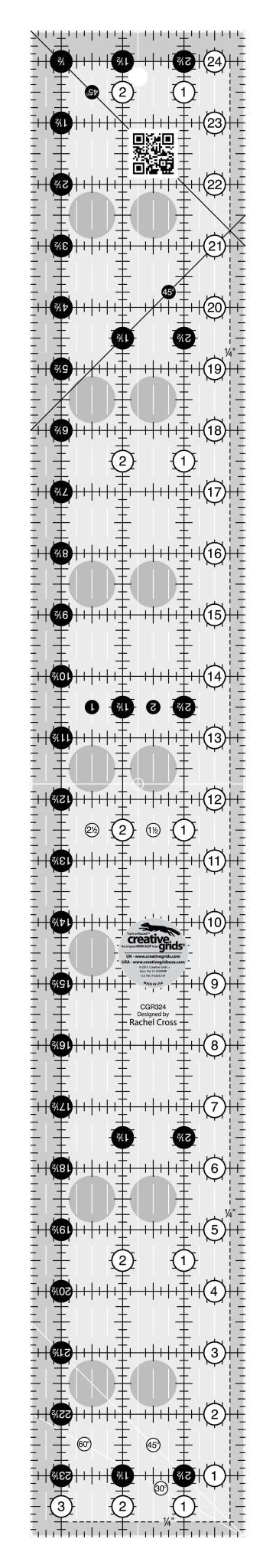 Creative Grids Quilt Ruler 3 - 1/2in x 24 - 1/2in - Choice FabricsCDS-CGR324
