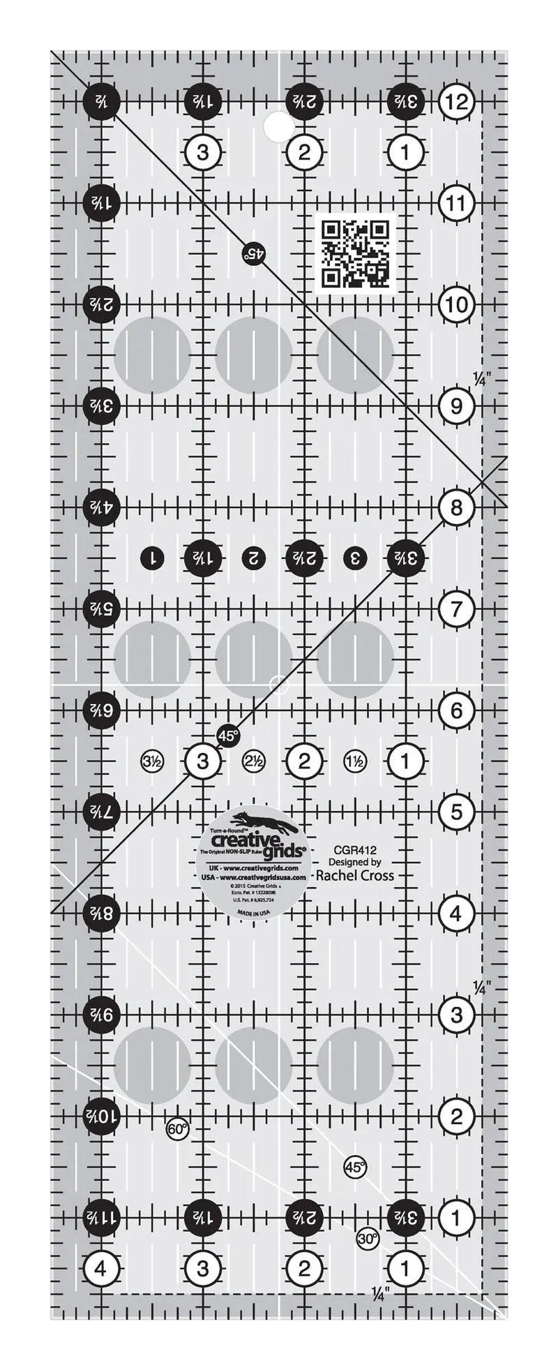 Creative Grids Quilt Ruler 4 - 1/2in x 12 - 1/2in - Choice FabricsCDS-CGR412